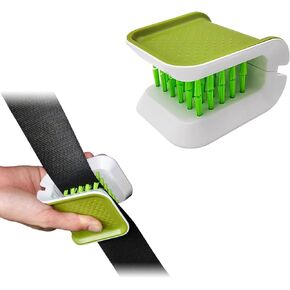 Car Safety Belt Cleaning Brush, Green Double Sided U-Shaped Washing Tool, Multifunctional Cutlery Cleaner Brush, Universal Car Accessory Safety Belt Cleaning Supplies