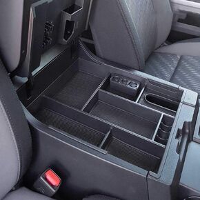 EDBETOS Center Console Tray Organizer Compatible with Toyota Tundra 2014 2015 2016 2017 2018 2019 2020 2021 Accessories, Armrest Secondary Storage Box (Black Trim)