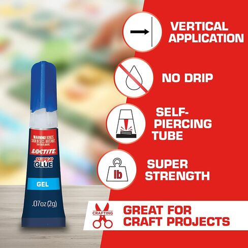 Loctite Super Glue Gel Tube, Clear Superglue for Plastic, Wood, Metal, Crafts, & Repair, Cyanoacrylate Adhesive Instant Glue, Quick Dry - 0.07 fl oz Tube, Pack of 2 in Saudi Arabia