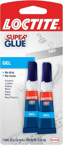 Loctite Super Glue Gel Tube, Clear Superglue for Plastic, Wood, Metal, Crafts, & Repair, Cyanoacrylate Adhesive Instant Glue, Quick Dry - 0.07 fl oz Tube, Pack of 2 in Saudi Arabia
