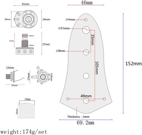 Loaded Prewired 3-Way Control Plate with Wiring Harness for Tele/Telecaster Guitar (GE116) in Saudi Arabia