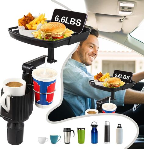 حامل أكواب السيارة قابل للحمل، حامل أكواب المشروبات المتوسع لحامل أكواب السيارة، حامل الهاتف، صينية طعام السيارة لتناول الطعام لجميع الأغراض، حامل أكواب السيارة للشاحنة، الوجبات الخفيفة، منظم فرنسي، ملحقات رحلة الطريق in Kuwait