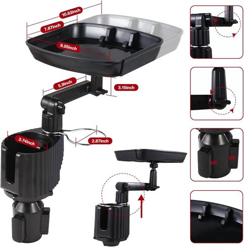 حامل أكواب السيارة قابل للحمل، حامل أكواب المشروبات المتوسع لحامل أكواب السيارة، حامل الهاتف، صينية طعام السيارة لتناول الطعام لجميع الأغراض، حامل أكواب السيارة للشاحنة، الوجبات الخفيفة، منظم فرنسي، ملحقات رحلة الطريق in Kuwait
