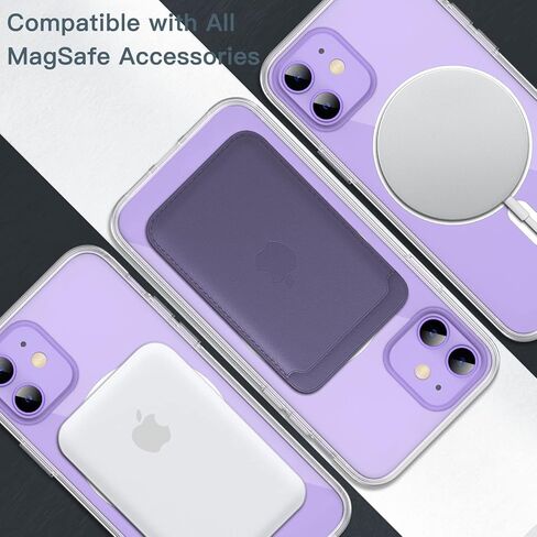 JETech Magnetic Case for iPhone 12 Mini 5.4-Inch Compatible with MagSafe Wireless Charging, Shockproof Phone Bumper Cover, Anti-Scratch Clear Back (Clear) in Kuwait