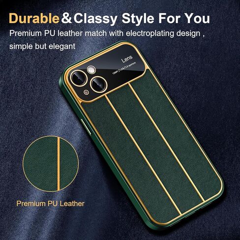 حافظة Lamcase لهاتف iPhone 14 مع واقي عدسة الكاميرا، غطاء حماية من الجلد النحيف لكامل الجسم من السقوط للنساء والفتيات والرجال، أرجواني in Saudi Arabia