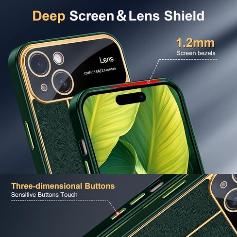 حافظة Lamcase لهاتف iPhone 14 مع واقي عدسة الكاميرا، غطاء حماية من الجلد النحيف لكامل الجسم من السقوط للنساء والفتيات والرجال، أرجواني in Saudi Arabia