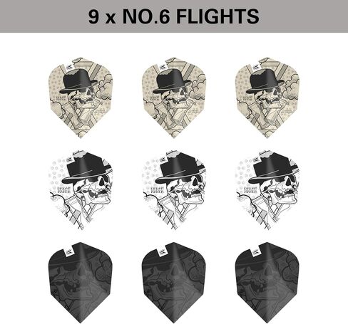 Target Darts Dimitri Van Den Bergh Ink Design No.6 Dart Flights - مجموعة من 3 مجموعات (9 في المجموع) in Saudi Arabia