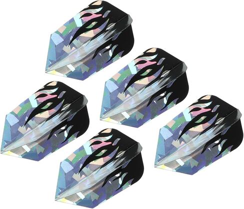 PATIKIL Slim Dart Flights، 5 قطع من ملحقات رمي ​​السهام بتصميم فريد من نوعه PET لرمي السهام ذات الأطراف الفولاذية والسهام ذات الأطراف الناعمة، لون أسود فضي in Kuwait