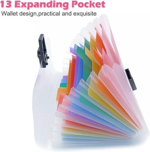 3 Pack Accordion File Organizer with 13 Pocket, Expandable Portable Folder, A6 Plastic Wallet for Cards, Coupons, Receipt, Tax Item, Vouchers, Busines in Saudi Arabia