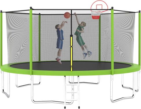 Evedy 12FT/14FT/15FT/16FT/8x14 Ft Trampoline,Outdoor Trampoline with Enclosure Net and Ladder,Recreational Trampoline for Kids and Adults in Saudi Arabia