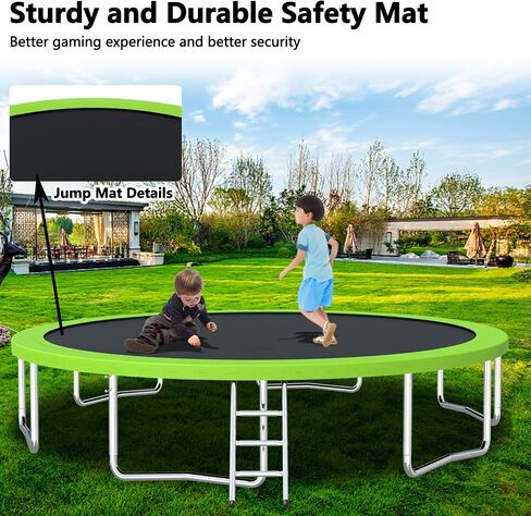 Evedy 12FT/14FT/15FT/16FT/8x14 Ft Trampoline,Outdoor Trampoline with Enclosure Net and Ladder,Recreational Trampoline for Kids and Adults in Saudi Arabia