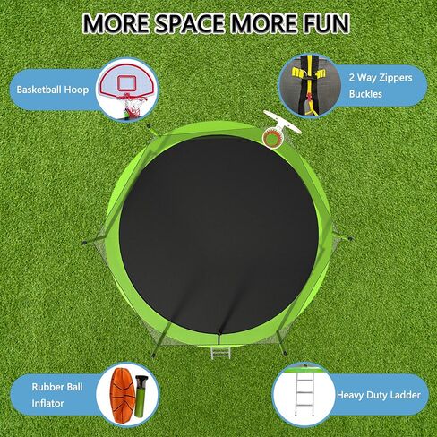 Evedy 12FT/14FT/15FT/16FT/8x14 Ft Trampoline,Outdoor Trampoline with Enclosure Net and Ladder,Recreational Trampoline for Kids and Adults in Saudi Arabia