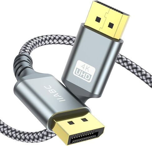 كابل DisplayPort إلى DisplayPort 4K DP 1.2 كابل نايلون مضفر (2K@165 هرتز، 2K@144 هرتز)، كابل DP إلى DP فائق السرعة 3.3FT متوافق مع شاشة ألعاب الكمبيوتر المحمول والتلفزيون in Kuwait