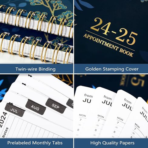 2024-2025 Appointment Book - Weekly Appointment Book 2024-2025, Jul 2024 - Jun 2025, 2024-2025 Planner, 8" x 10", Daily/Hourly Planner 2024-2025 wtih Tabs, Half Hour (30 Mins) Interval, Lay-Flat in Saudi Arabia