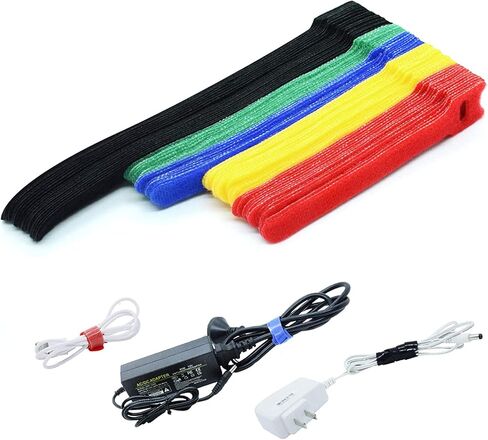 70 Pcs Cord Organizer with Hook and Loop, Multi-Purpose Cable Organizer, Adjustable Fastening Velcro Straps for Electronics, Multicoloured Velcro Cable Ties in Kuwait