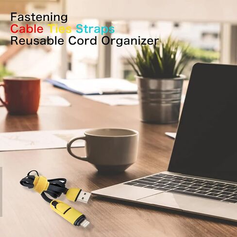 70 Pcs Cord Organizer with Hook and Loop, Multi-Purpose Cable Organizer, Adjustable Fastening Velcro Straps for Electronics, Multicoloured Velcro Cable Ties in Kuwait