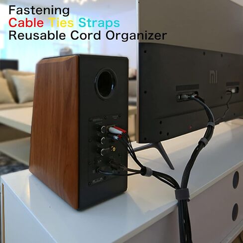 70 Pcs Cord Organizer with Hook and Loop, Multi-Purpose Cable Organizer, Adjustable Fastening Velcro Straps for Electronics, Multicoloured Velcro Cable Ties in Kuwait