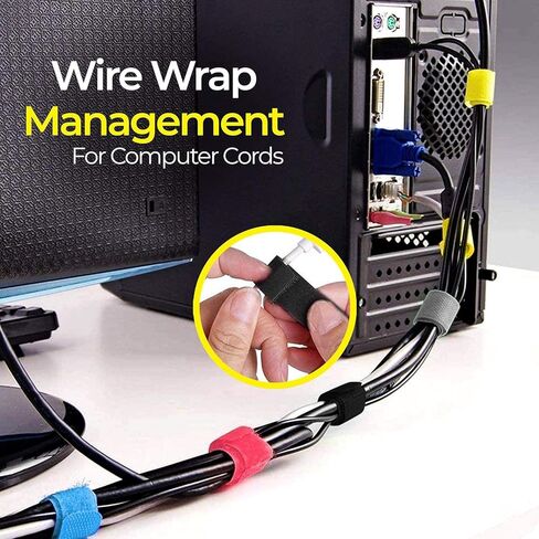 70 Pcs Cord Organizer with Hook and Loop, Multi-Purpose Cable Organizer, Adjustable Fastening Velcro Straps for Electronics, Multicoloured Velcro Cable Ties in Kuwait