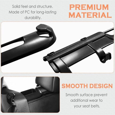 لحامل دليل حزام الأمان للمقعد الخلفي Tesla Y 2024 2023 2022 2021 حامل حزام الأمان الخلفي مع أكياس تخزين خطاف الشاحنة الخلفية لملحقات Tesla Model Y الداخلية (2 قطعة) in Kuwait