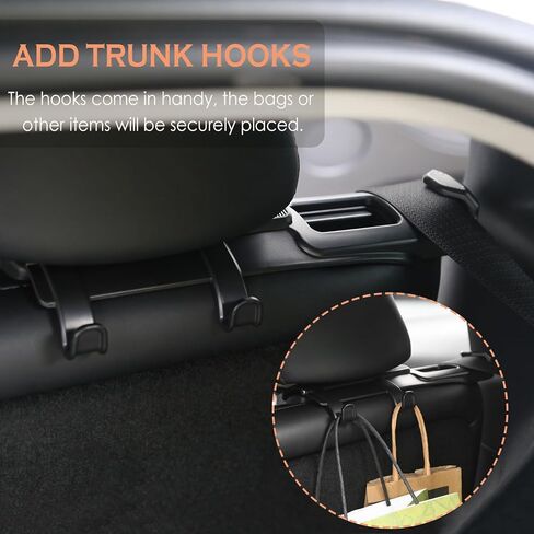 لحامل دليل حزام الأمان للمقعد الخلفي Tesla Y 2024 2023 2022 2021 حامل حزام الأمان الخلفي مع أكياس تخزين خطاف الشاحنة الخلفية لملحقات Tesla Model Y الداخلية (2 قطعة) in Kuwait