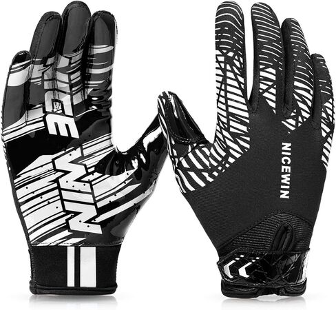 NICEWIN Football Gloves Adult Football Receiver Gloves for Men and Women White-XLargre-Adult in Saudi Arabia