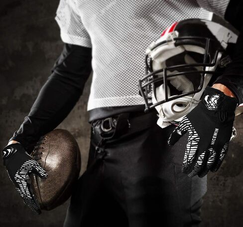 NICEWIN Football Gloves Adult Football Receiver Gloves for Men and Women White-XLargre-Adult in Saudi Arabia