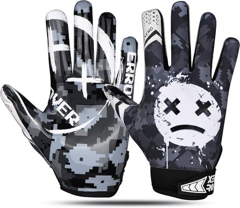 Game Over Football Gloves - Youth & Adult Football Receiver Gloves - Tacky Grip Skin Tight Premium Gloves in Saudi Arabia