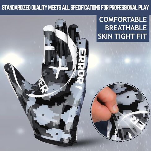 Game Over Football Gloves - Youth & Adult Football Receiver Gloves - Tacky Grip Skin Tight Premium Gloves in Saudi Arabia