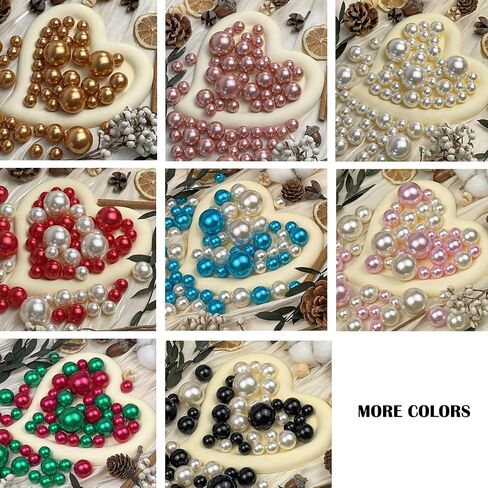 120 Pieces Vase Filler Faux Pearls Vase Makeup Beads No Hole,Gloss Pearl Beads Mixed Sizes Vase Centerpiece for Table Scatters,Home Décor,Wedding, Party,Event Décor 14/20/30mm(Ivory) in Saudi Arabia