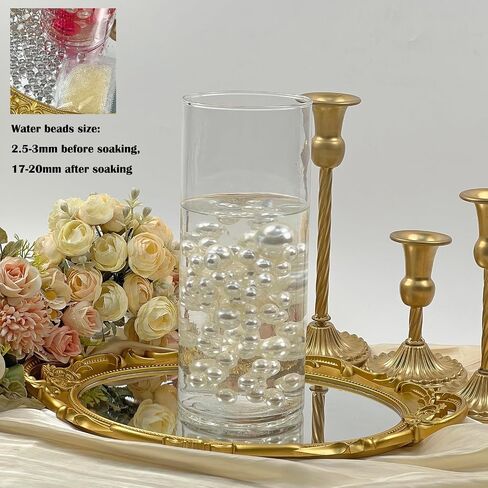 120 Pieces Vase Filler Faux Pearls Vase Makeup Beads No Hole,Gloss Pearl Beads Mixed Sizes Vase Centerpiece for Table Scatters,Home Décor,Wedding, Party,Event Décor 14/20/30mm(Ivory) in Saudi Arabia