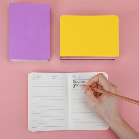 EUSOAR Blank Notebook, 24 Pack Mixed Colorful A6 3.9" x 5.5" 60 Pages Notebook Unlined, Travel Journal Notebook Notepad Set Bulk, Students Office Writing Diary, Subject Memo Scratch in Kuwait