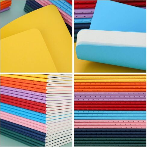 EUSOAR Blank Notebook, 24 Pack Mixed Colorful A6 3.9" x 5.5" 60 Pages Notebook Unlined, Travel Journal Notebook Notepad Set Bulk, Students Office Writing Diary, Subject Memo Scratch in Kuwait