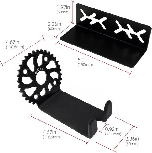Heavy Duty Bike Wall Mount, Stainless Steel, 1 Pack, Black in Saudi Arabia