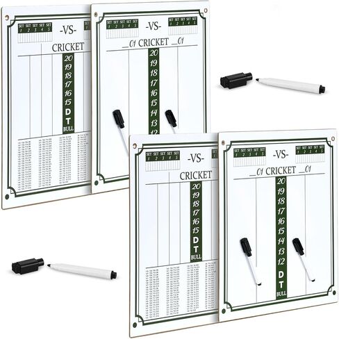 2 Pcs Double Sided Dart Scoreboard with 4 Magnetic Dry Erase Pens Dry Erase Darts Scoreboard Cricket Scoreboard for Dart Games in Saudi Arabia