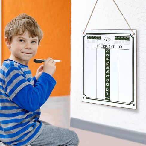 2 Pcs Double Sided Dart Scoreboard with 4 Magnetic Dry Erase Pens Dry Erase Darts Scoreboard Cricket Scoreboard for Dart Games in Saudi Arabia