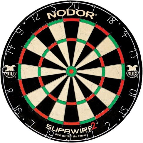 لوح رمي السهام ذو الشعيرات ذات الحجم التنظيمي من Nodor Supawire 2 مع حلقة أرقام متحركة ومجموعة تعليق، أسود in Saudi Arabia
