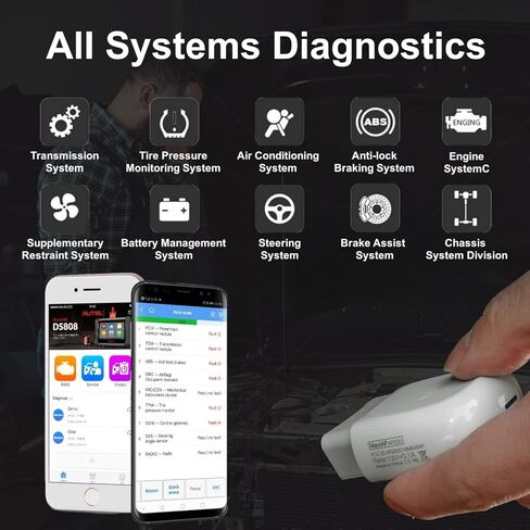 Autel MaxiAP AP200 Obd2 Scanner Bluetooth 25 وظيفة خدمة أداة المسح التشخيصي التلقائي obdii iOS وAndroid قارئ رمز الأنظمة الكاملة نفس وظائف MK808 Advanced AL329 in Kuwait