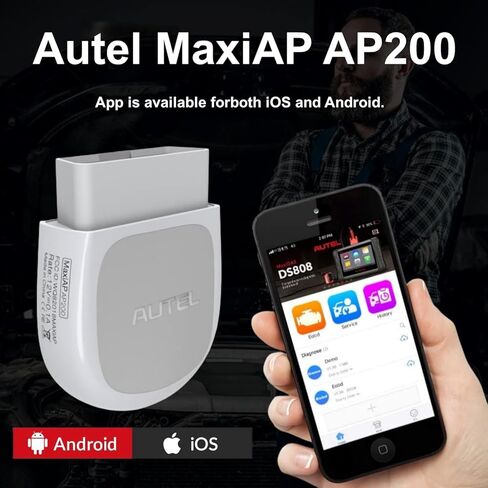 Autel MaxiAP AP200 Obd2 Scanner Bluetooth 25 وظيفة خدمة أداة المسح التشخيصي التلقائي obdii iOS وAndroid قارئ رمز الأنظمة الكاملة نفس وظائف MK808 Advanced AL329 in Kuwait