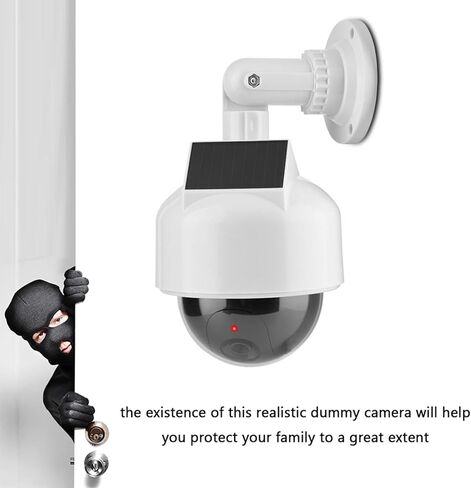 Solar Dummy Fake Camera Security Outdoor, Solar Security Camera with One LED Light for Home/Warehouse, Fake Dome Camera for Home/Businesses Security Indoor/Outdoor, Solar Powered Simulated Survei in Saudi Arabia