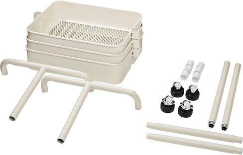 SONGMICS Rolling Cart, 3-Tier Storage Cart, Storage Trolley with Handle 2 Small Organizers, Steel Frame, Plastic Baskets, Utility Cart, Easy Assembly, for Bathroom Laundry Room, White UBSC067W01 in Kuwait