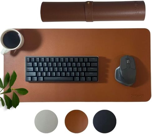 Large Leather Brown Mousepad, Non-Slip, Water Resistant, PU Leather Desk Pad, Writing Pad, (12" x 24") Office, Home, and Gaming Desk Mat by Dynamic in Saudi Arabia