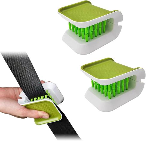 فرشاة تنظيف حزام أمان السيارة، أداة غسيل خضراء مزدوجة الجوانب على شكل حرف U، فرشاة تنظيف أدوات المائدة متعددة الوظائف، مستلزمات تنظيف حزام أمان ملحقات السيارة العالمية in Kuwait