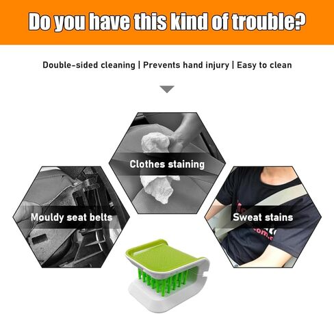 فرشاة تنظيف حزام أمان السيارة، أداة غسيل خضراء مزدوجة الجوانب على شكل حرف U، فرشاة تنظيف أدوات المائدة متعددة الوظائف، مستلزمات تنظيف حزام أمان ملحقات السيارة العالمية in Kuwait