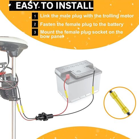 مجموعة قابس محرك التصيد النهائية 12 فولت: توصيل سريع، موصل ذكر وأنثى عالي التحمل، 10 سلكين قياس - مثالي للقوارب البحرية in Kuwait