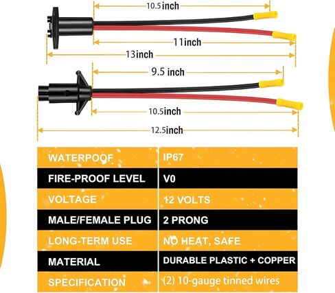 مجموعة قابس محرك التصيد النهائية 12 فولت: توصيل سريع، موصل ذكر وأنثى عالي التحمل، 10 سلكين قياس - مثالي للقوارب البحرية in Kuwait