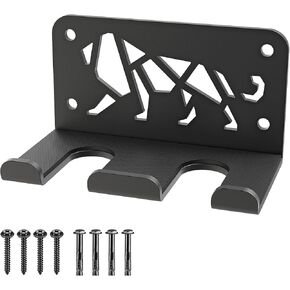 Kipika Versatile Wall Mounted Barbell Holder with 7-Hooks Storage Rack for 4 Barbell Bars Holds Under 33mm Bar Size and Fitness Accessories Space-Efficient Gym Organization for Home & Commercial Use
