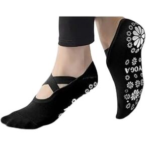 Yoga Socks for Women 3 pairs, Non-Slip Pilates Sock Enhance Balance and Stability with Grips,Perfect for US Sizes 5-10