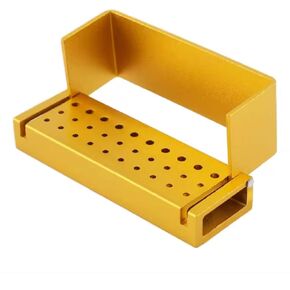 30 Holes Dental Disinfection Burs Holder Station, Bur Block Organizer with Cover Autoclavable Opening Box Case Aluminum for Lab, Dentist Tool - Royal Blue