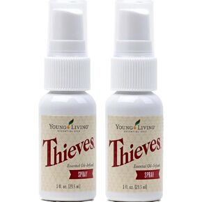 Thieves Spray - Natural Defense on The Go - 2-Pack of 1 fl oz Bottles by Young Living Essential Oils for Cleaning: Fast and Convenient Cleaning for Home and On The Go