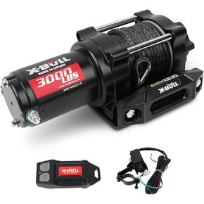 X-BULL New 6000LBS IP68 Waterproof Electric Winch Boat Trailer Winch with 2 in 1 Wireless Remote Synthetic Rope 1/4 in x49.8ft Hook Automatic Braking Powersports Off Road